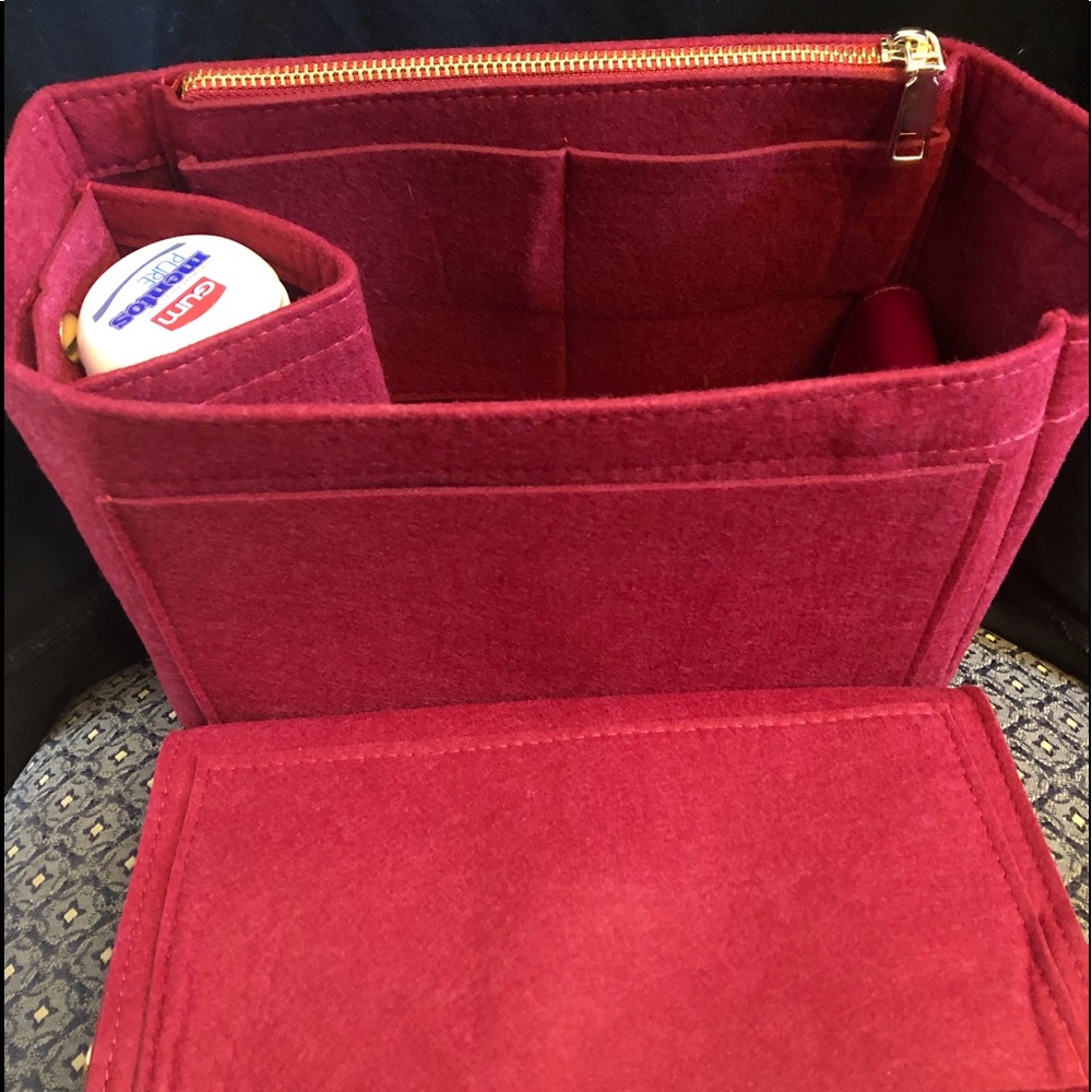 NEW XL Purse tote Insert Protector Organizer GM double zipper side snap pocket - Picture 1 of 10